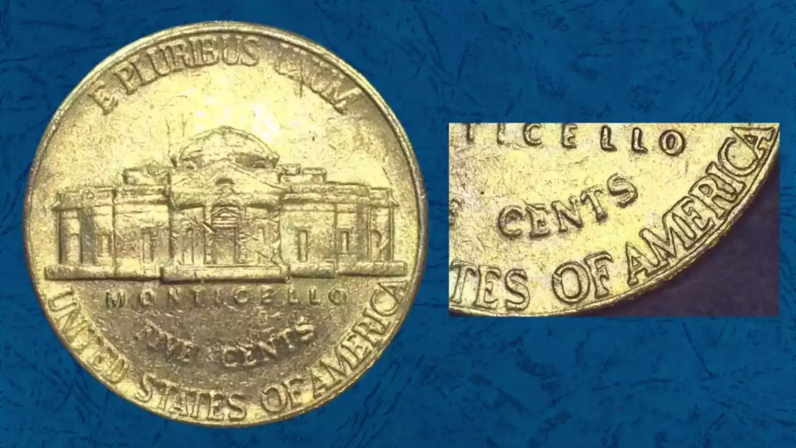 2002-P Jefferson nickel doubled die obverse error showing doubling on LIBERTY inscription and Jefferson portrait